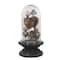 15&#x22; Decorative Tin Sacred Hearts on Wood Pedestal with Glass Cloche
